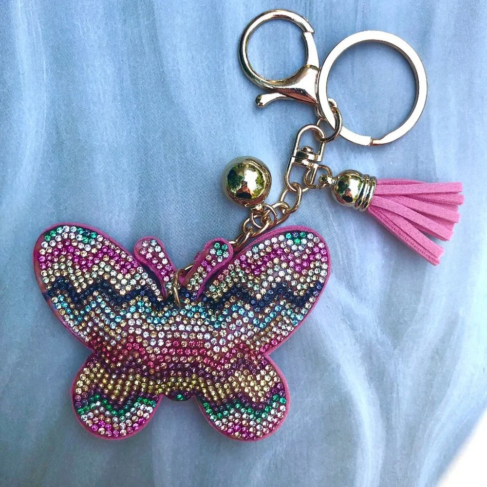 Multicolor Butterfly Keychain + Bag Charm